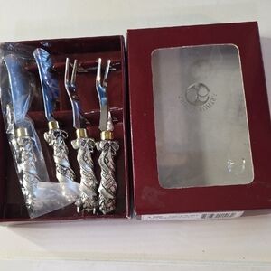 Arthur Court Silver and Gold Cheese Knife Set